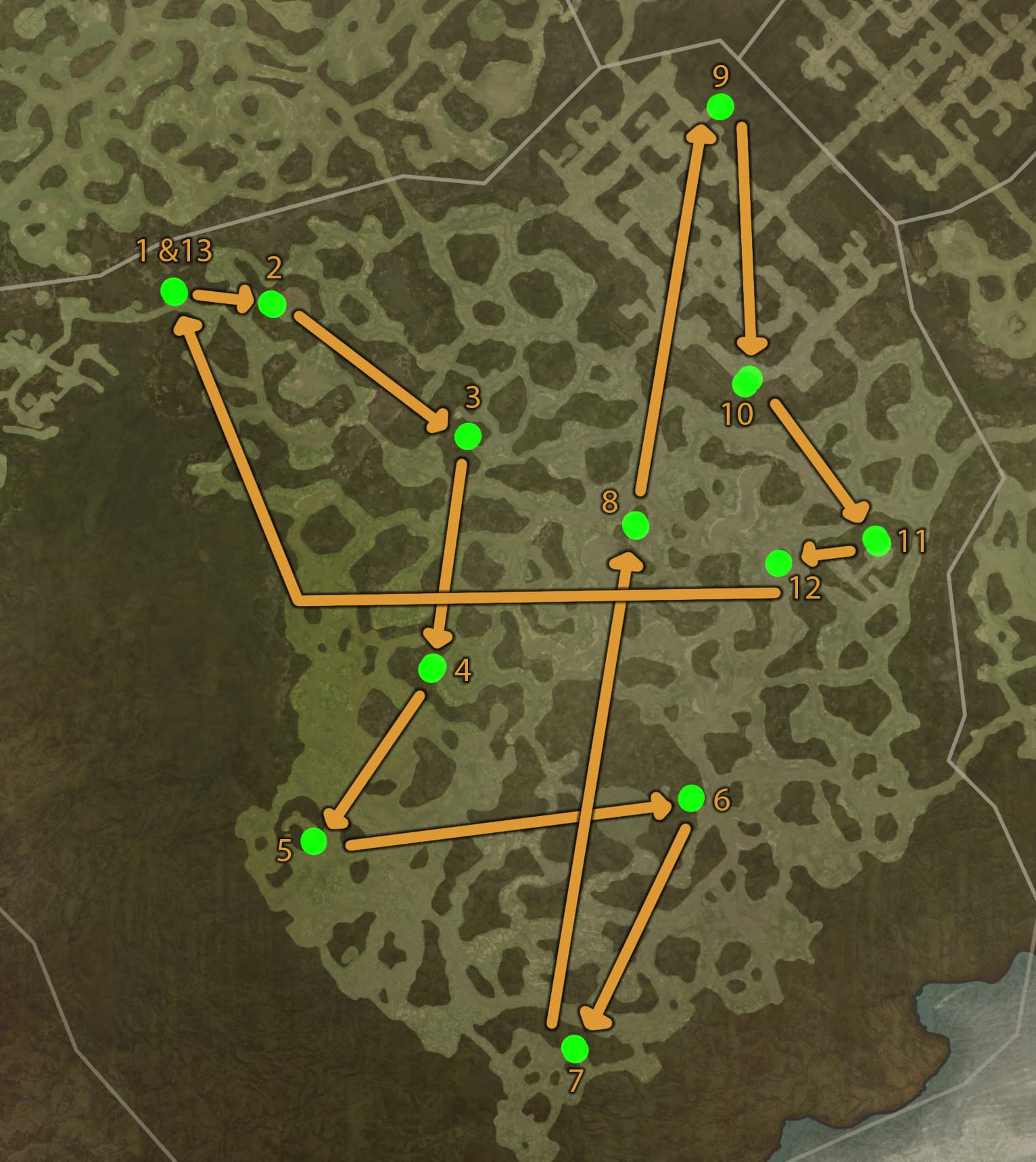 Bird Statue Locations Map (Click to enlarge)